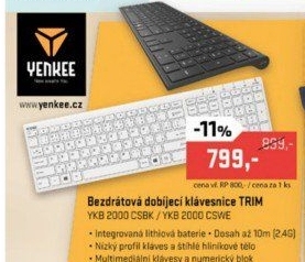 YKB 2000 CSBK WL klavesnice TRIM YENKEE