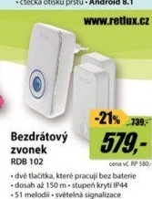 RDB 102 Zvonek 230V +2x wl. tlač. RETLUX
