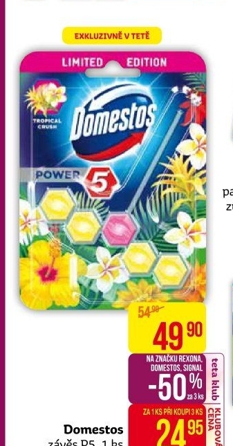 WC blok tuhý Power 5 Domestos