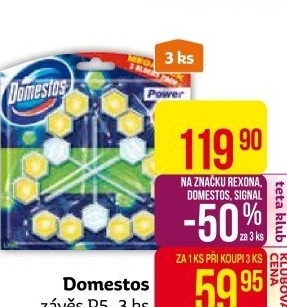WC blok tuhý Power 5 Domestos