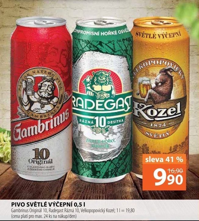 Pivo světlé výčepní Originál 10° Gambrinus