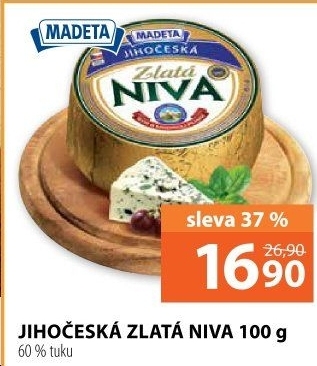 Sýr Niva zlatá Jihočeská 60% Madeta