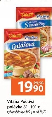 Instantní polévky Poctivá polévka Vitana