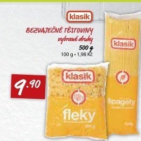 Těstoviny bezvaječné Coop Klasik