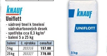 Sádrový tmel Knauf Uniflott