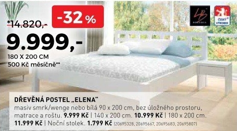 Dřevěná postel ELENA