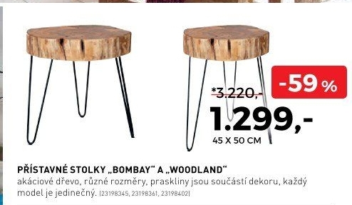 Přístavný stolek BOMBAY a WOODLAND