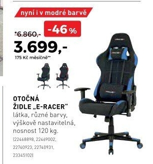 Otočná židle E-RACER