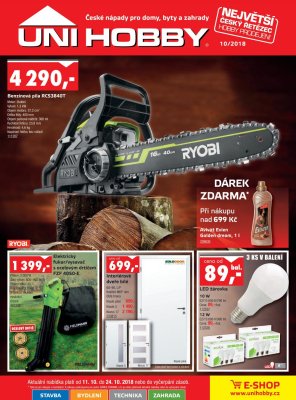 akční leták UNI HOBBY 11.10.2018-24.10.2018