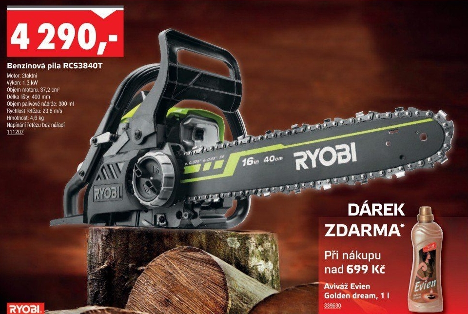 Řetězová benzínová pila RCS3840T Ryobi
