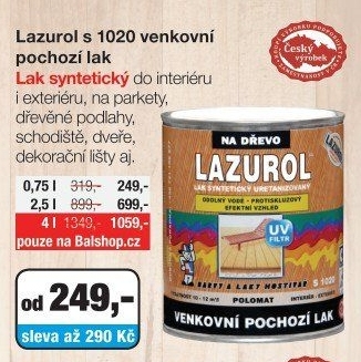 Venkovní pochozí lak Lazurol