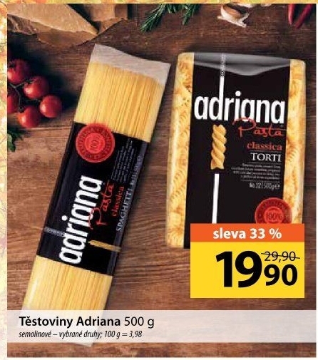 Těstoviny semolinové Adriana