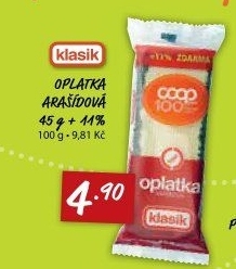 Oplatky s arašídovou náplní Coop Klasik