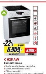 C 625AW SPORÁK SKLOKERAMICKÝMORA
