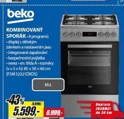 FSM 52321DXDS SPORÁK KOMBI.BEKO