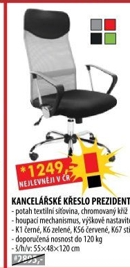 Kancelářské křeslo PREZIDENT černá K1