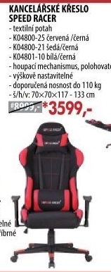Racing chair SPEED RACER červený
