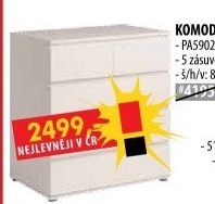 Komoda 3+2 zásuvky NUOVO bílá