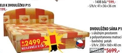 Čelo k dvoulůžku SÁRA