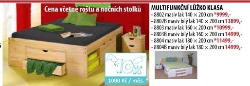 Multifunkční dvoulůžko KLASA 140x200