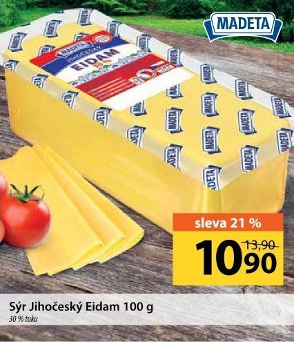 Sýr Eidam Jihočeský 30% Madeta