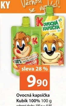 Ovocná kapsička 100% Kubík