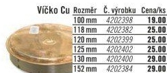 Víčko komínové