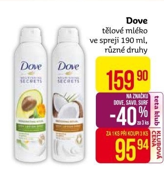 Tělové mléko ve spreji Dove