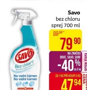 Čistič ve spreji bez chloru Savo