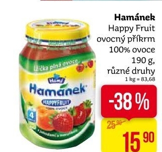 Přesnídávka ovocná Happy Fruit Hamánek