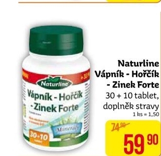 Doplněk stravy Vápník-hořčík-zinek forte Naturline