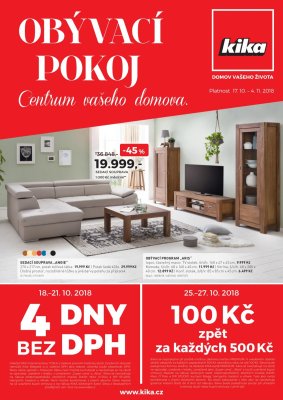 akční leták Kika nábytek 17.10.2018-4.11.2018