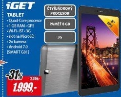 SMART G81 tablet 8 8GB QC 3G An 7.0 IGET