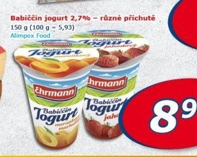 Jogurt babiččin Ehrmann