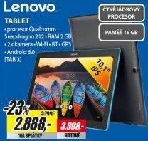 TAB 3 10 IPS 2GB 16GB A6.0 Black LENOVO