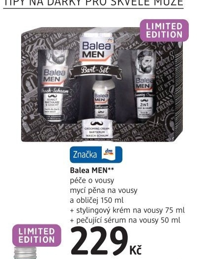Dárková kazeta pánská na vousy a vlasy Men Balea