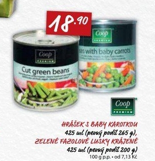 Hrášek s baby karotkou Coop Premium