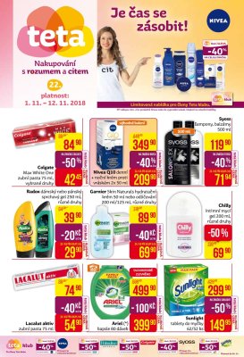 akční leták Teta drogerie 1.11.2018-12.11.2018