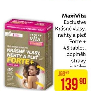 Doplněk stravy Krásné vlasy, nehty a pleť Forte + Exclusive MaxiVita