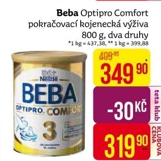 Mléčná výživa Beba Optipro Comfort Nestlé