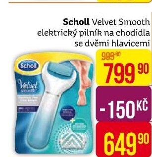 Pilník elektrický na chodidla Velvet smooth Scholl