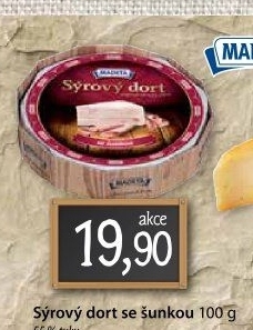 Sýrový dort tavený se šunkou Madeta