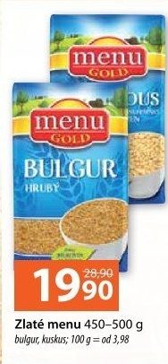 Bulgur Zlaté menu