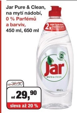 Jar Pure & Clean na mytí nádobí 450 ml nebo 650 ml