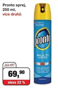 Čistič proti prachu ve spreji Pronto