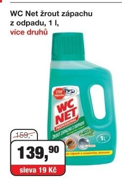 Čistič Žrout zápachu WC Net