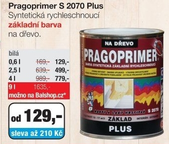 Pragoprimer Plus S 2070, základní rychleschnoucí barva na dřevo, více balení
