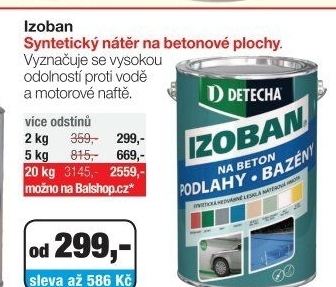 Detecha Izoban barva na beton, více odstínů a balení