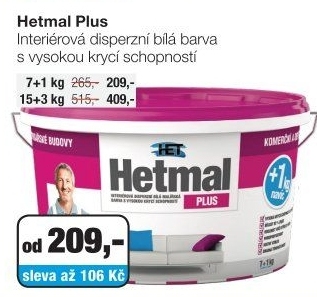 Het Hetmal Plus malířská barva 7+1 kg nebo 15+3 kg