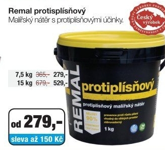 Remal Protiplísňový malířská barva 7,5 kg nebo 15 kg